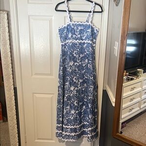 Simply Southern Blue and White Floral Maxi Dress